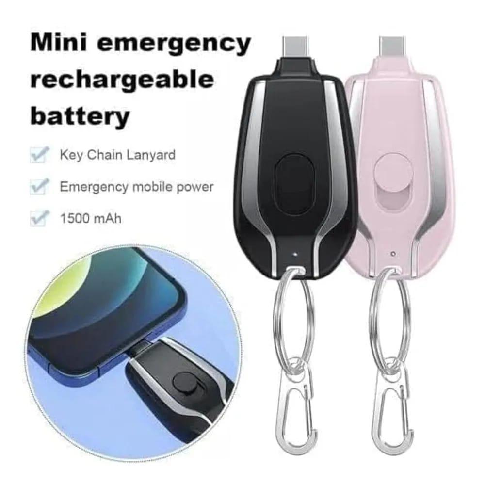 Fast Charging Keychain Power Bank – Portable Mini Charger USB Black Pakistan - MK Fashionclub