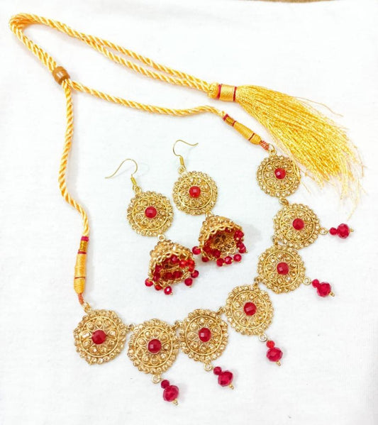 Gold Plated Bridal Choker Set with Earrings – Wedding Jewelry Set for Women Pakistan - MK Fashionclub