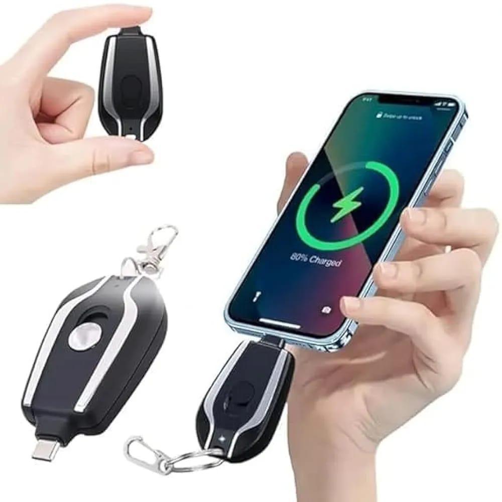 Fast Charging Keychain Power Bank – Portable Mini Charger USB Black Pakistan - MK Fashionclub