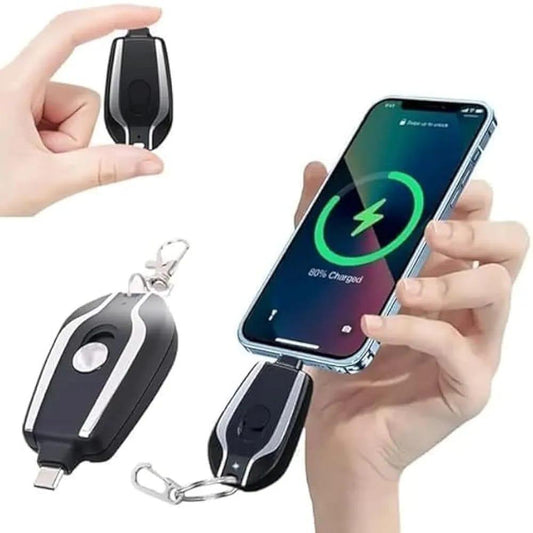 Fast Charging Keychain Power Bank – Portable Mini Charger USB Black Pakistan - MK Fashionclub