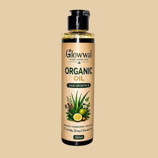 Glowwal Organic Hair Growth Oil, Nourish, Strengthen & Revitalise (200ml) - MK Fashionclub