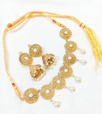 Gold Plated Bridal Choker Set with Earrings – Wedding Jewelry Set for Women Pakistan - MK Fashionclub