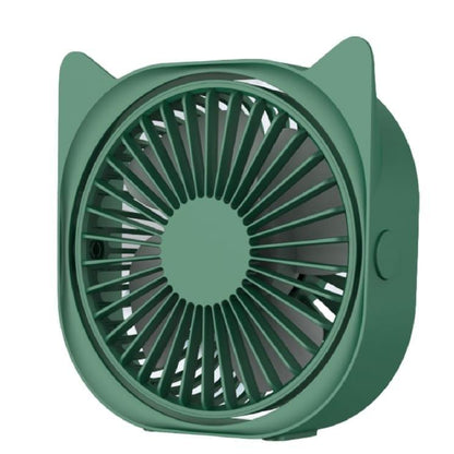 Mini Cat Ear USB Rechargeable Desk Fan – 360° Portable Cooling Fan Blue Pakistan - MK Fashionclub