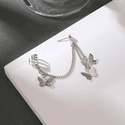 MK Fashionclub | Butterfly Tassel Ear Cuff & Stud Earring Set - MK Fashionclub