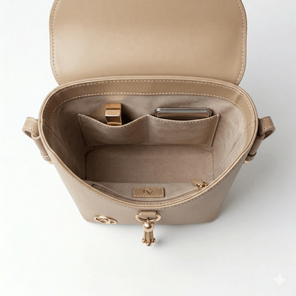 Premium PU Leather Crossbody Bag with Tassel Detail – Off - White - MK Fashionclub