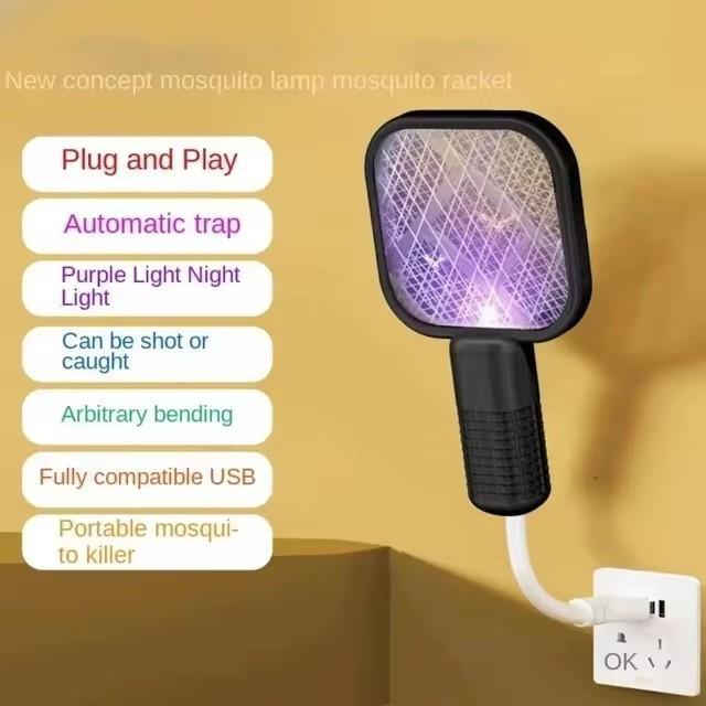 USB Rechargeable Mosquito Racket with LED Light – Electric Bug Zapper Safe Home Use Pakistan - MK Fashionclub