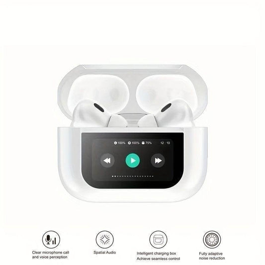 White Bluetooth Earbuds with Charging Case – Wireless AirPods Style Earphones Pakistan - MK Fashionclub